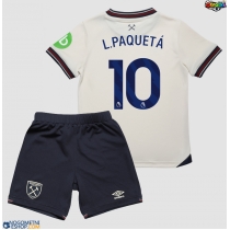 Otroški Nogometni dresi West Ham United Lucas Paqueta #10 Gostujoči 2025-26 Kratek Rokav (+ Kratke hlače)